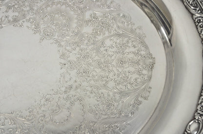 Vintage WM Rogers & Son "Victorian Rose" Silver Plated Oval Serving Platter Tray