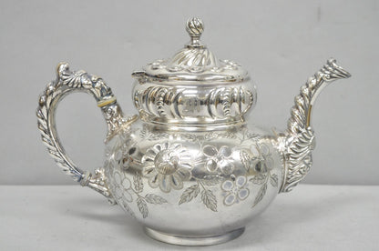 Antique Meriden B Co French Renaissance Silver Plated Figural Tea Set - 7 Pcs