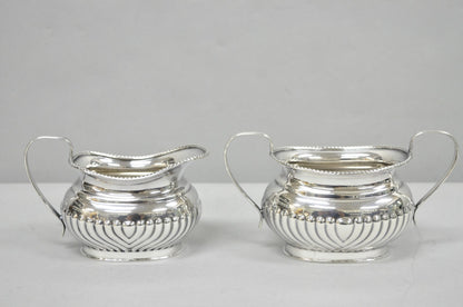 Antique English Sheffield B. Altman Art Deco Silver Plated Tea Service Set, 4 Pc