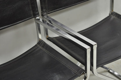 Vintage Daystrom Mid Century Modern Chrome & Naugahyde Directors Chairs - Pair