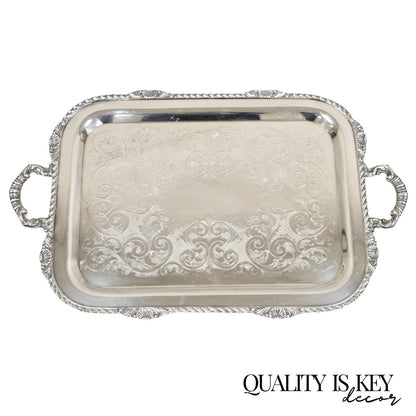 Vintage Marlboro Victorian Style Silver Plated Butlers Serving Platter Tray