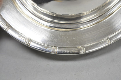 Vintage Hollywood Regency Silver Plated Faux Bamboo Oval Vegetable Serving Dish