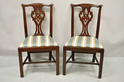 Henkel Harris Solid Mahogany Georgian Chippendale Style Dining Chairs - Set of 6