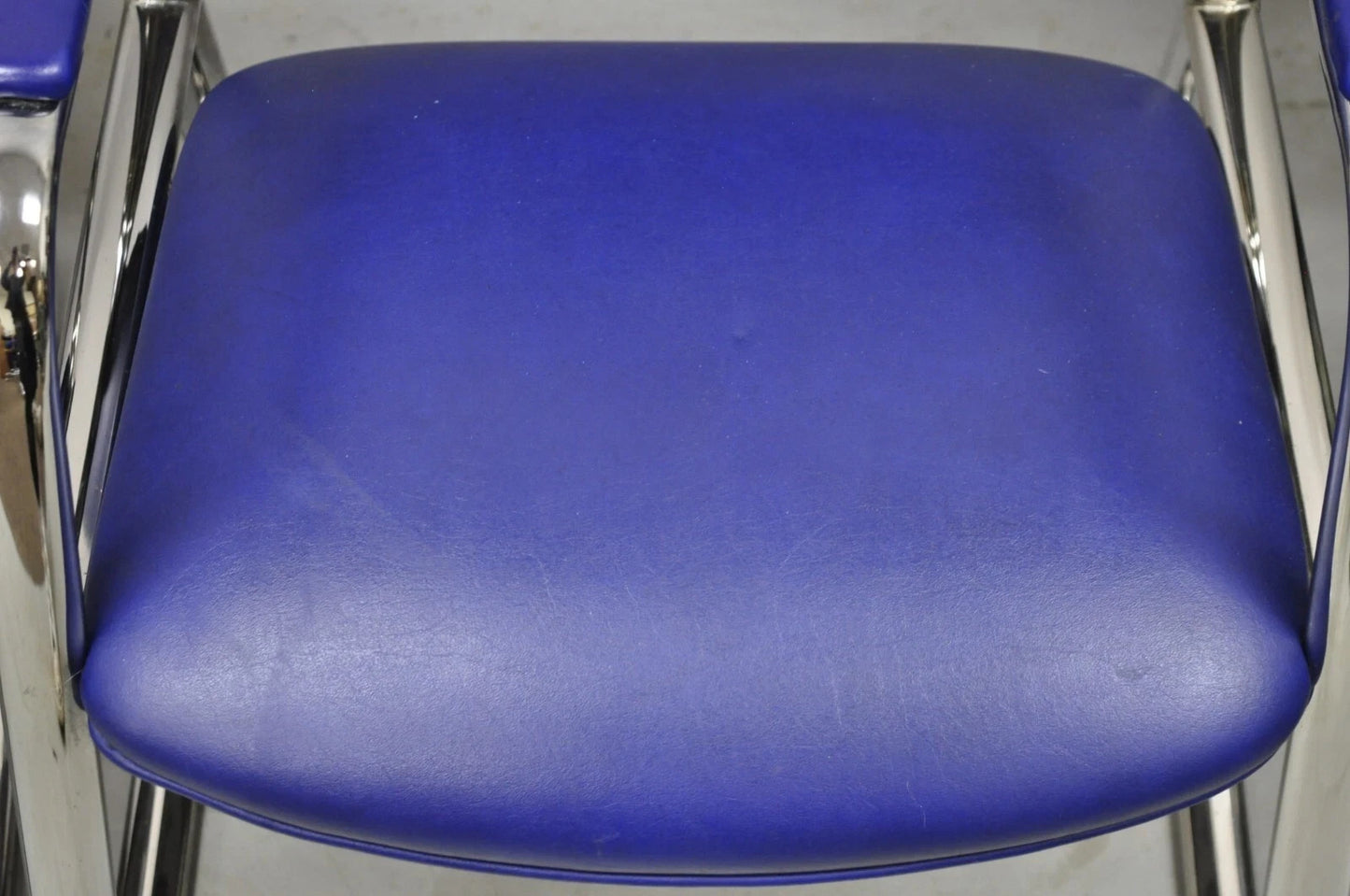 Vintage Lawsonia Stylex Mid Century Modern Blue Chrome Lounge Chairs - a Pair