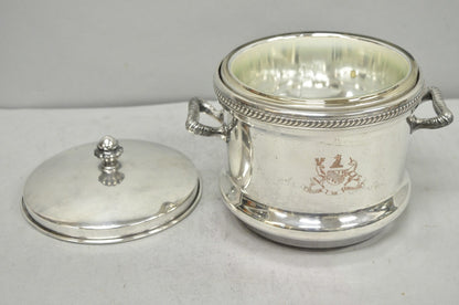 Vintage FB Rogers English Regency Silver Plated Coat of Arms Covered Ice Bucket