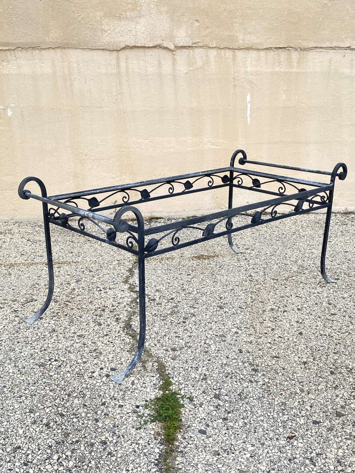 Vintage Salterini Art Nouveau Wrought Iron Garden Patio Sofa Chair Set - 4 Pcs