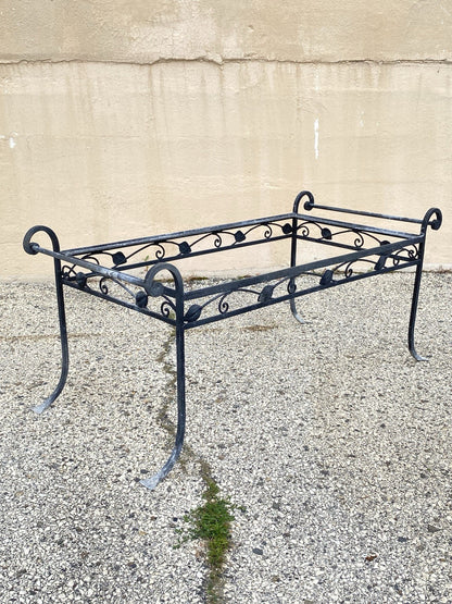 Vintage Salterini Art Nouveau Wrought Iron Garden Patio Sofa Chair Set - 4 Pcs