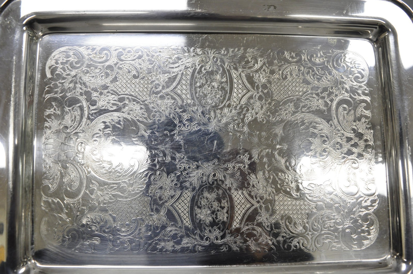 Vintage Leonard Silver Plated Small Twin Handle Serving Platter Bar Tray