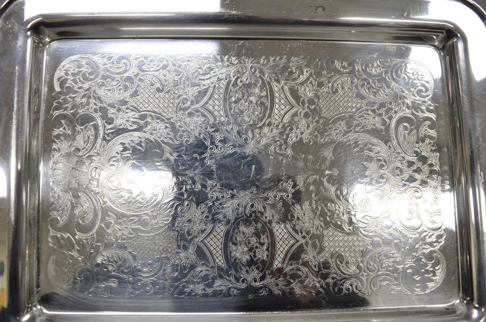 Vintage Leonard Silver Plated Small Twin Handle Serving Platter Bar Tray