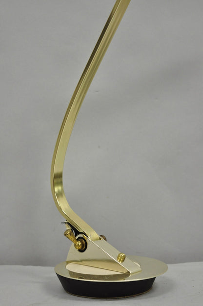Vintage Cannon Mid Century Modern Enamel & Brass Space Age Adjustable Desk Lamp