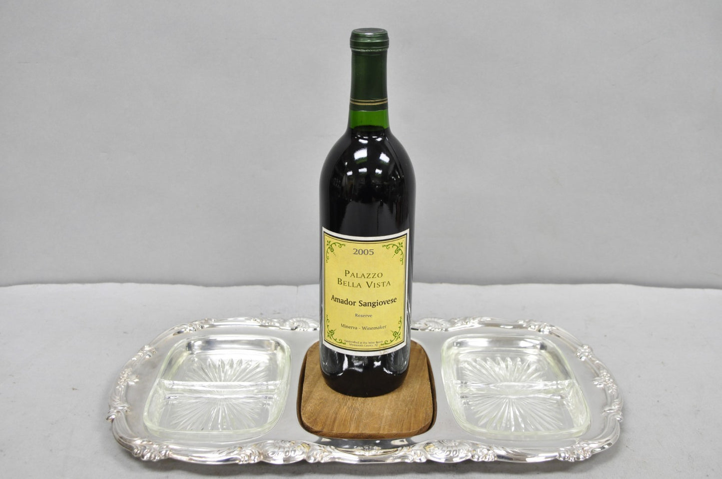 Newport Gorham YB157 Silver Plated 3 Section Cheese Cracker Serving Platter Tray