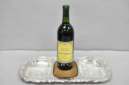 Newport Gorham YB157 Silver Plated 3 Section Cheese Cracker Serving Platter Tray