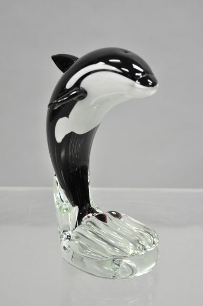 Vinci by Dynasty Glass 9" Modern Orca Killer Whale Sculpture
