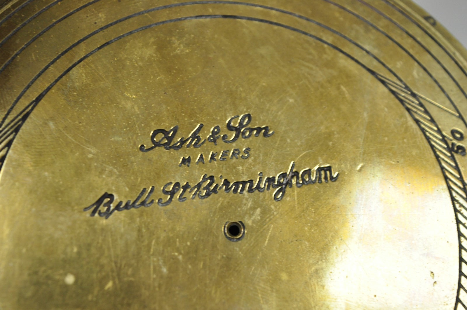 Vintage Victorian Ash & Son Makers Brass Maritime Ship Compass Birmingham Cover