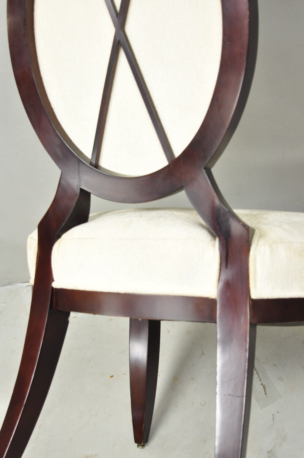 Barbara Barry for Baker Oval X-Back Mahogany Stain Dining Chairs - Set of 6