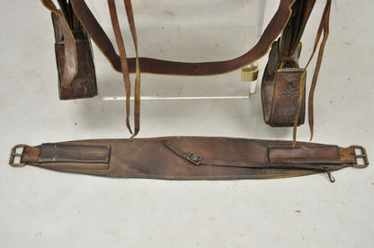 Vintage ML Leddy's Brown Tooled Leather Western Show Horse Saddle