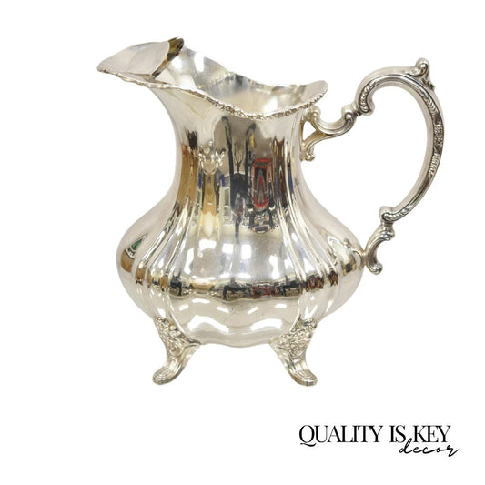 Vintage Lancaster Rose by Poole 401A EPCA Silver Plated Water Pitcher