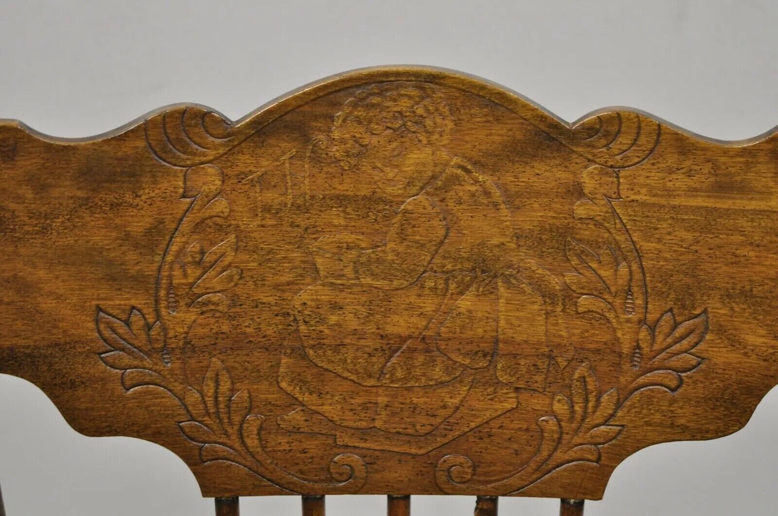 Antique Victorian Oak Convertible Pressed Back High Chair Baby Stroller