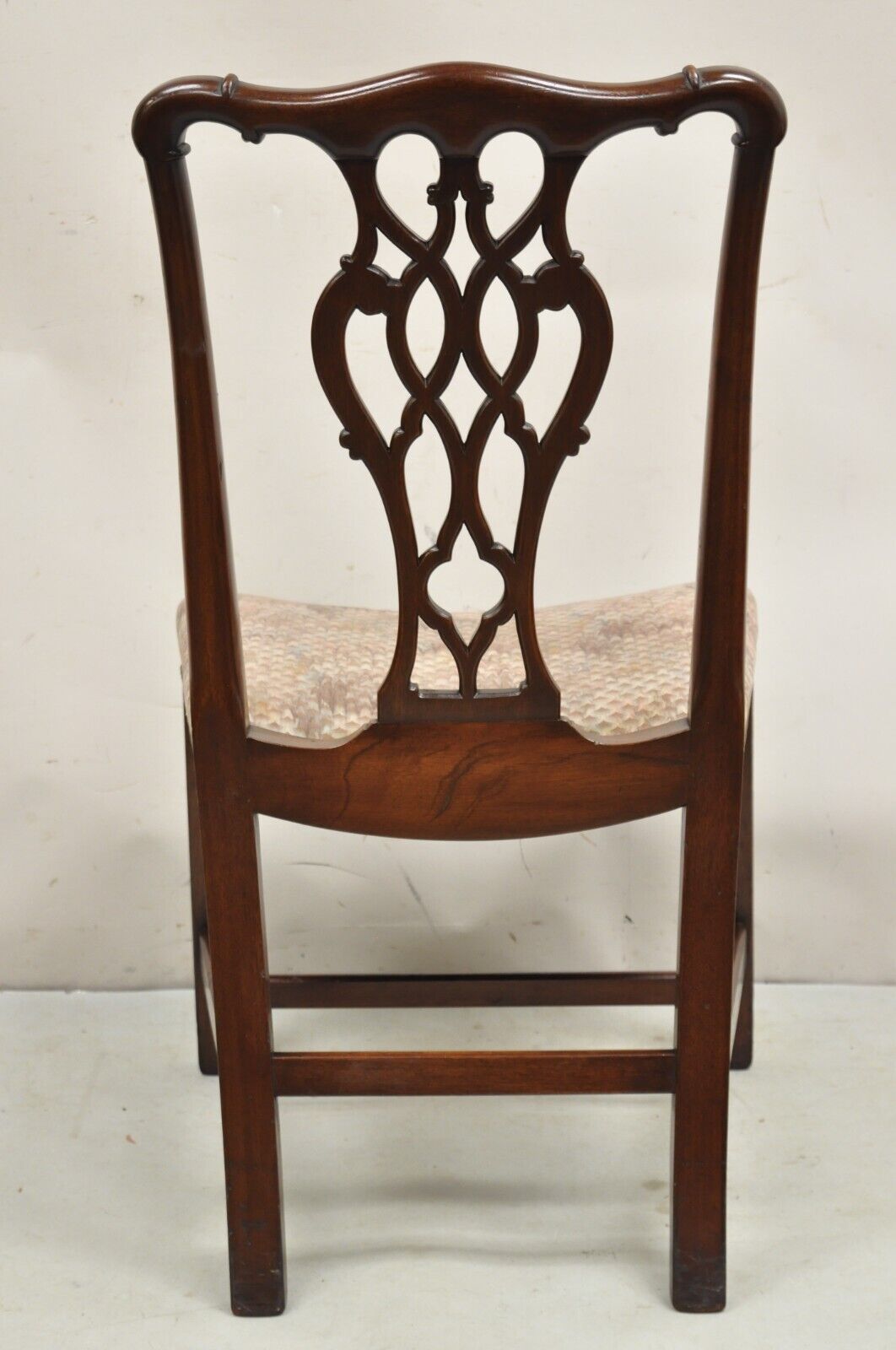 Antique Chippendale Georgian Style Carved Mahogany Dining Side Chairs - Set of 6
