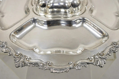 Vintage English Victorian Silver Plated Revolving Vegetable Serving Platter Tray