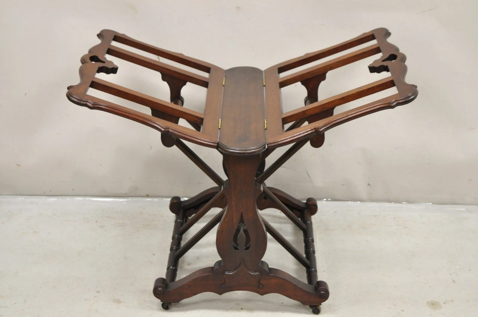 Antique American Victorian Carved Black Walnut Adjustable Folio Print Stand