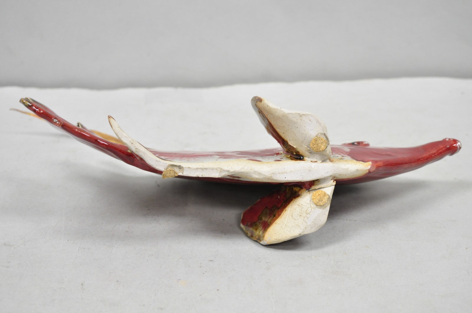 Vintage Mid Century Modern Ceramic Pottery Red Fish by Harry Guthrie Phillips