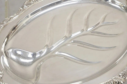 Vintage Baroque by Wallace 259 Silver Plated Meat Cutlery Serving Platter Tray