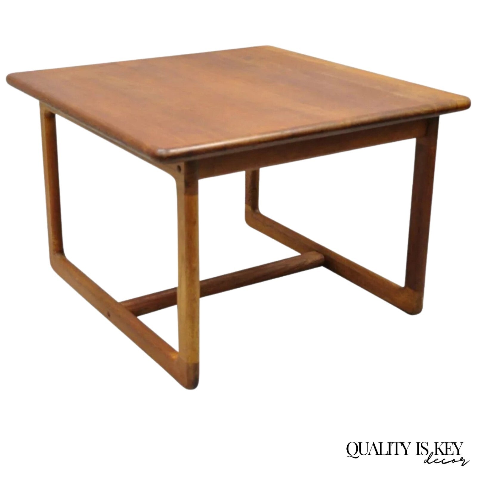 Vintage Mid Century Danish Modern Teak Wood 30" Square Side End Lamp Table