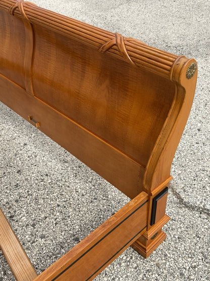 Thomasville Grand Classics Neoclassical Empire Queen Size Maple Wood Sleigh Bed