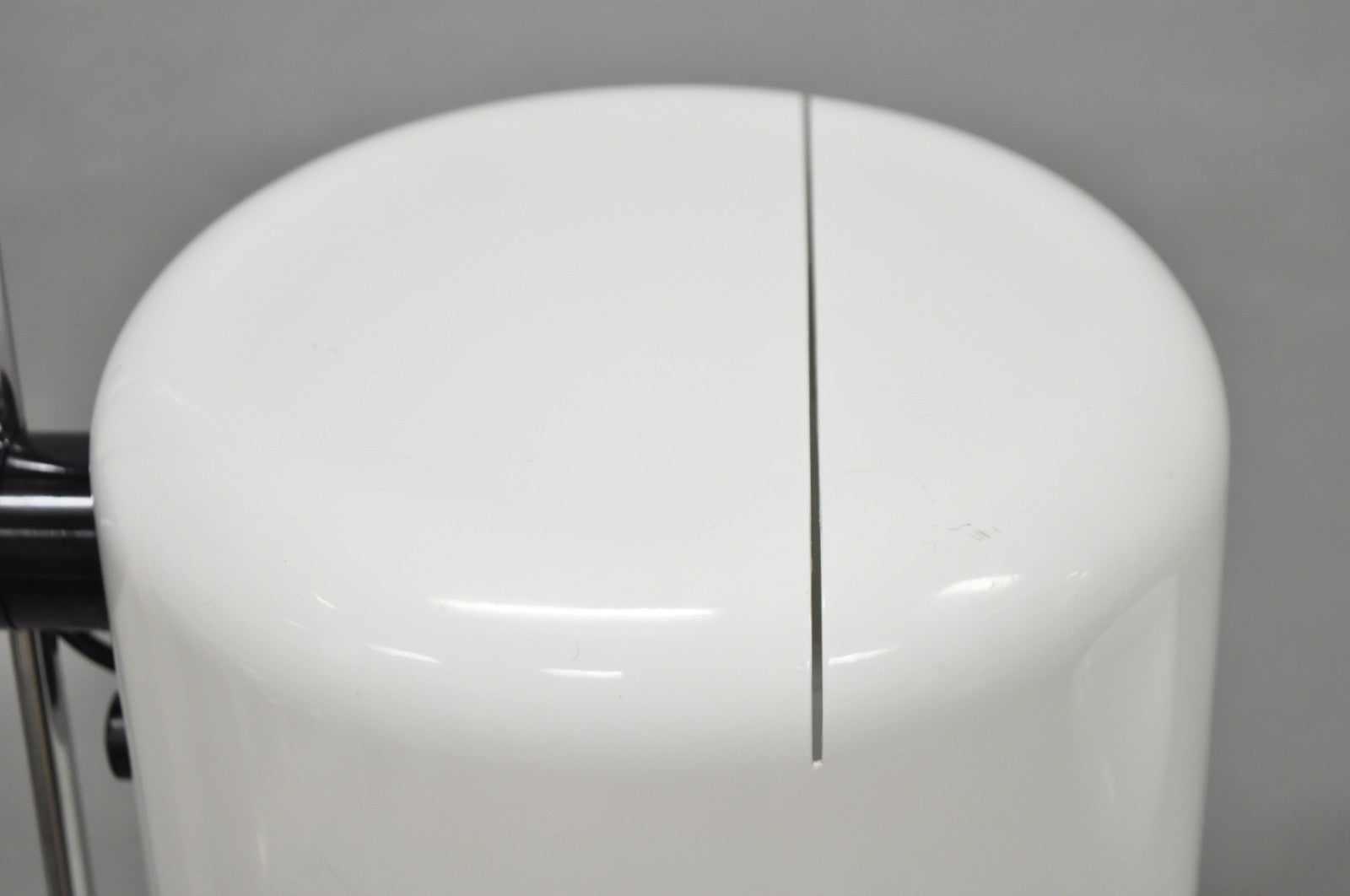 Joe Colombo for Oluce Italy White Coupe Mid Century Modern Floor Lamp - a Pair