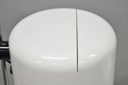 Joe Colombo for Oluce Italy White Coupe Mid Century Modern Floor Lamp - a Pair
