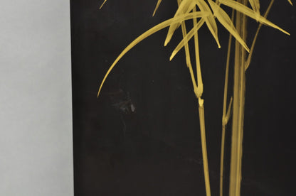 Decorator Chinoiserie Black Lacquer Oriental Painted 4 Panel Room Divider Screen