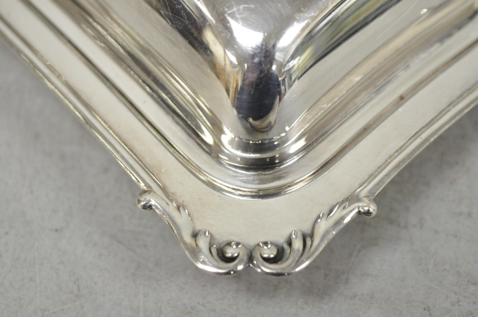 Vintage Crescent Victorian Silver Plated Covered Butter Dish w/ Glass Liner