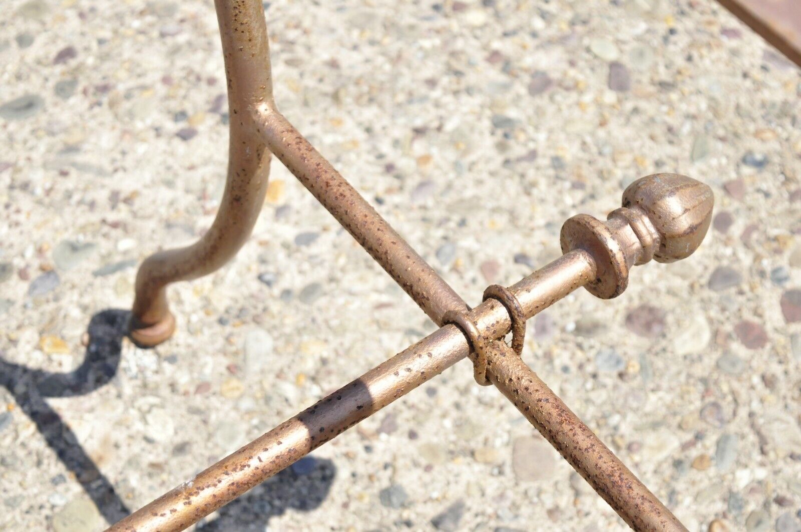 Large Vintage Wrought Iron Italian Regency Garden Patio Dining Pastry Table Base