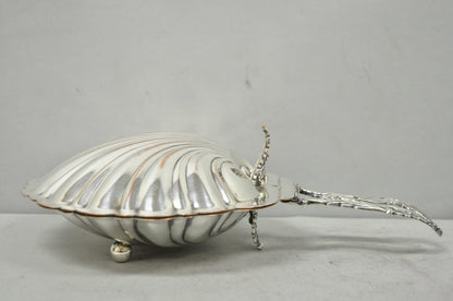 Antique English Regency Silver Plated Clam Shell Table Butler Serving Dish