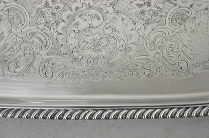 Vintage Sheffield Victorian Silver Plated Twin Handle Bar Serving Platter Tray