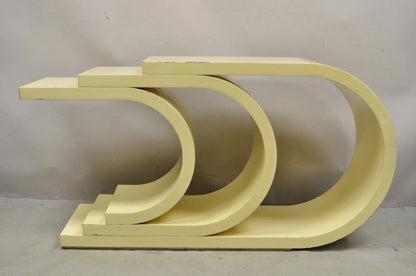 Vintage Modern Triple "C" Bone Lacquer Sculptural Springer Style Console Table