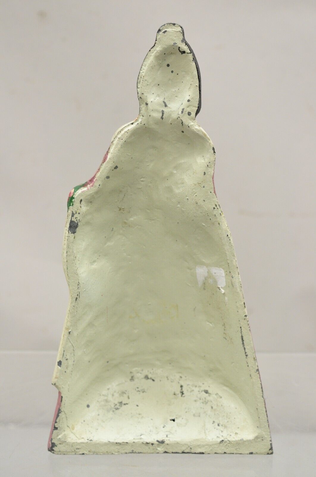Antique Victorian Tall Cast Iron Painted Figural Woman Pink Dress Door Stop