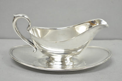Vintage Gorham Y430 Victorian Silver Plated Gravy Sauce Boat w / Dish