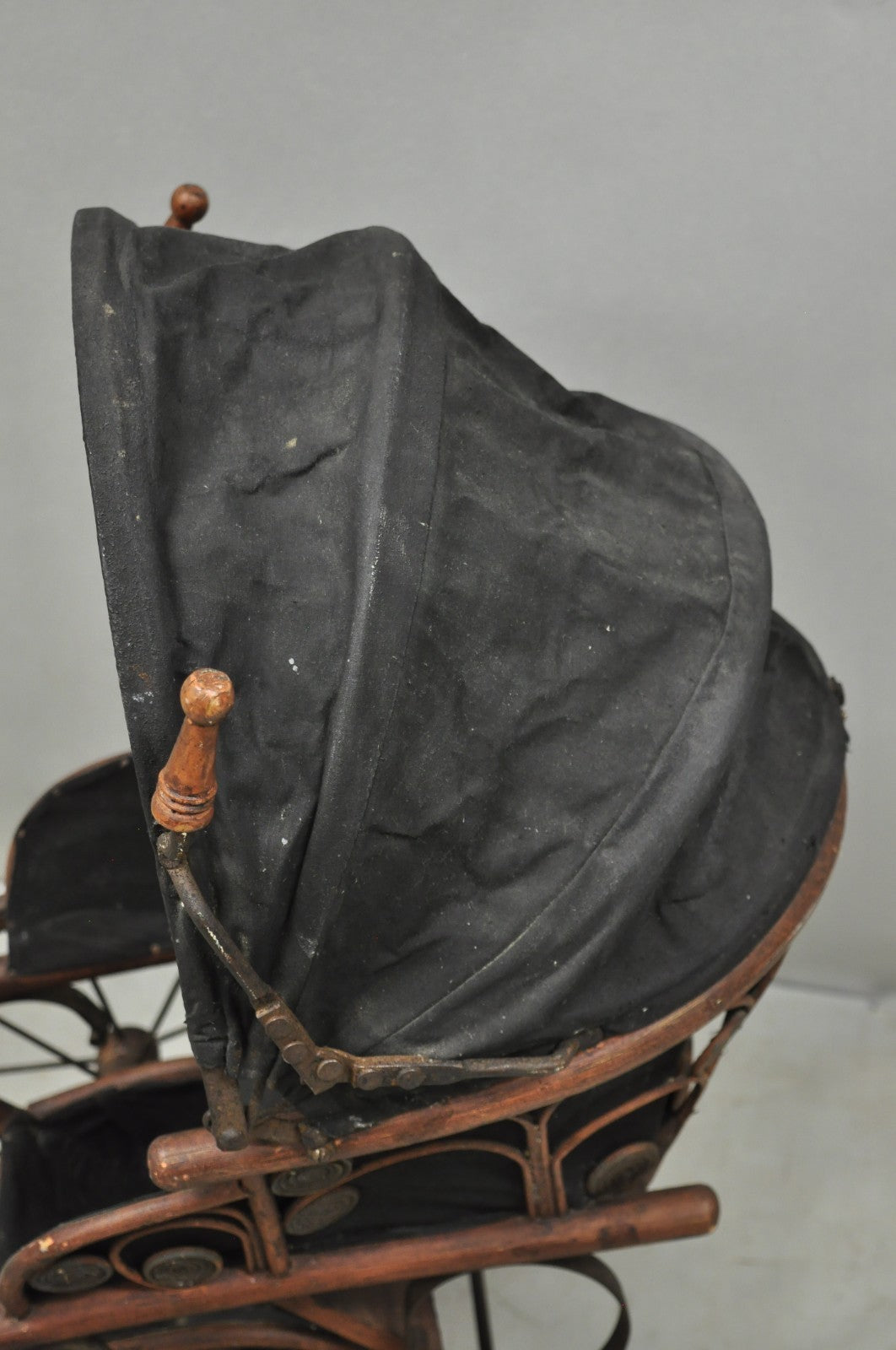 Antique Victorian Bentwood Small Child Size Decorative Baby Buggy Carriage