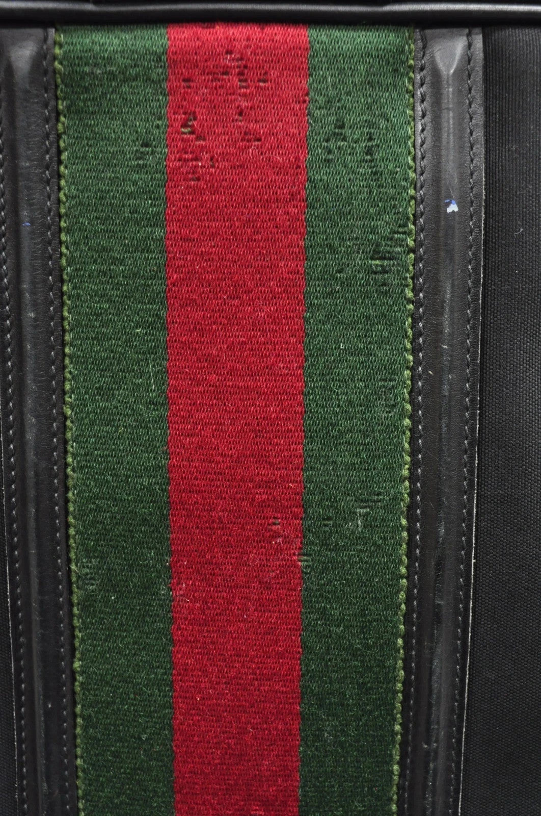 Vintage Gucci Black Canvas & Leather Suitcase Luggage Travel Bag Set - 2 Pcs
