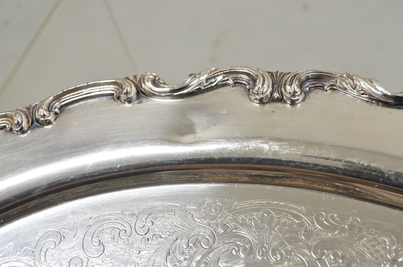 Vintage WSB 1538 Victorian Silver Plated Oval Serving Plater Butlers Tray