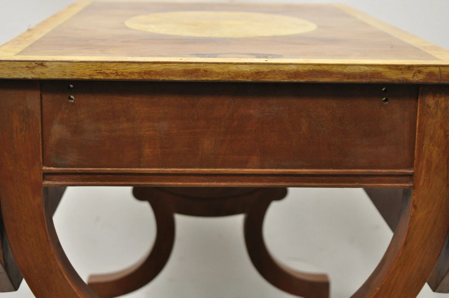 Vintage French Regency Style Dropleaf Mahogany Bar Cart Serving Table on Wheels