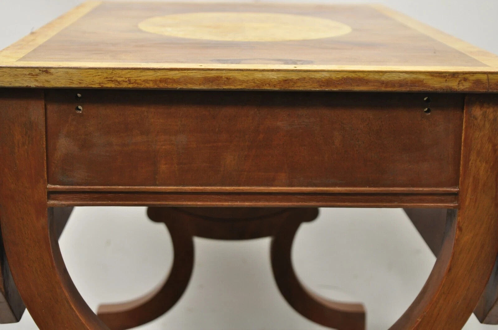 Vintage French Regency Style Dropleaf Mahogany Bar Cart Serving Table on Wheels