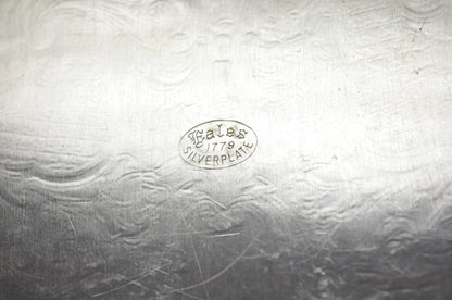 Vintage Eales Silver Plated Small Raised Gallery Oval Trinket Dish Bar Tray