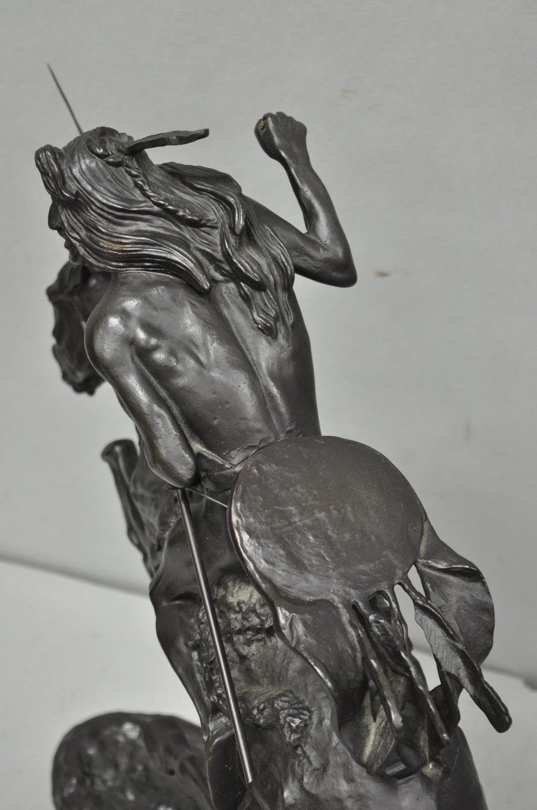 Frederic Remington "Cheyenne" Lost Wax Cast Bronze Native American Sculpture