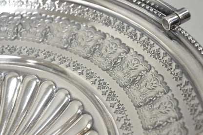 Antique Walker & Hall Silver Plated Swing Handle Pedestal Fruit Bride's Basket