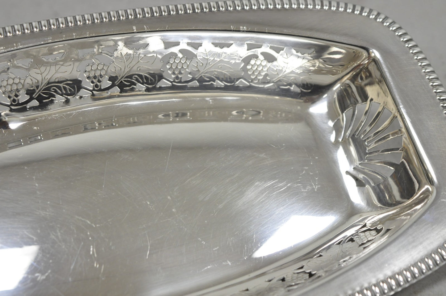Vintage Primrose Plate England Victorian Silver Plated Reticulated Trinket Dish