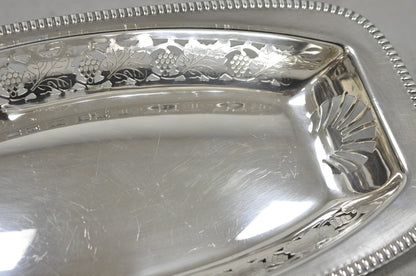Vintage Primrose Plate England Victorian Silver Plated Reticulated Trinket Dish