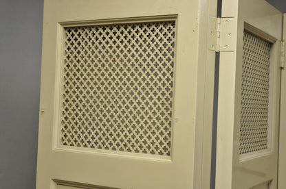 Vintage Lrg Hollywood Regency 92" Tall 6 Panel Bone Lacquer Room Divider Screen